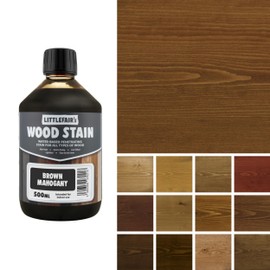 Littlefair's Wood Stain Water Based - 16.9oz/500ml - Indoor Furniture Stain Light & Dark Finishes - Special Non Toxic & Eco Friendly Formula - Wood Stain for Crafts - Color: Brown Mahogany