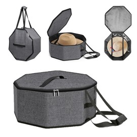 SHWWQUE Hats Box Hat Boxes for Women Storage Travel Hat Box Cowboy Hat Organizer with Handles Hat Holder for Closet Wide Brims Hat Carrier Case with Cardboard Stuffed Animal Toy Organizer