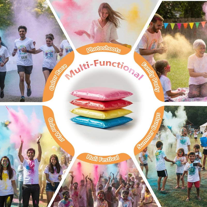 10 Vibrant Colors Holi Color Powder