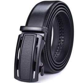 Men Belts Leather Male Slide Ratchet Work Dress Strap w Interchangeable Buckle Beltox, Black08, 28"-36" Waist Adjustable
