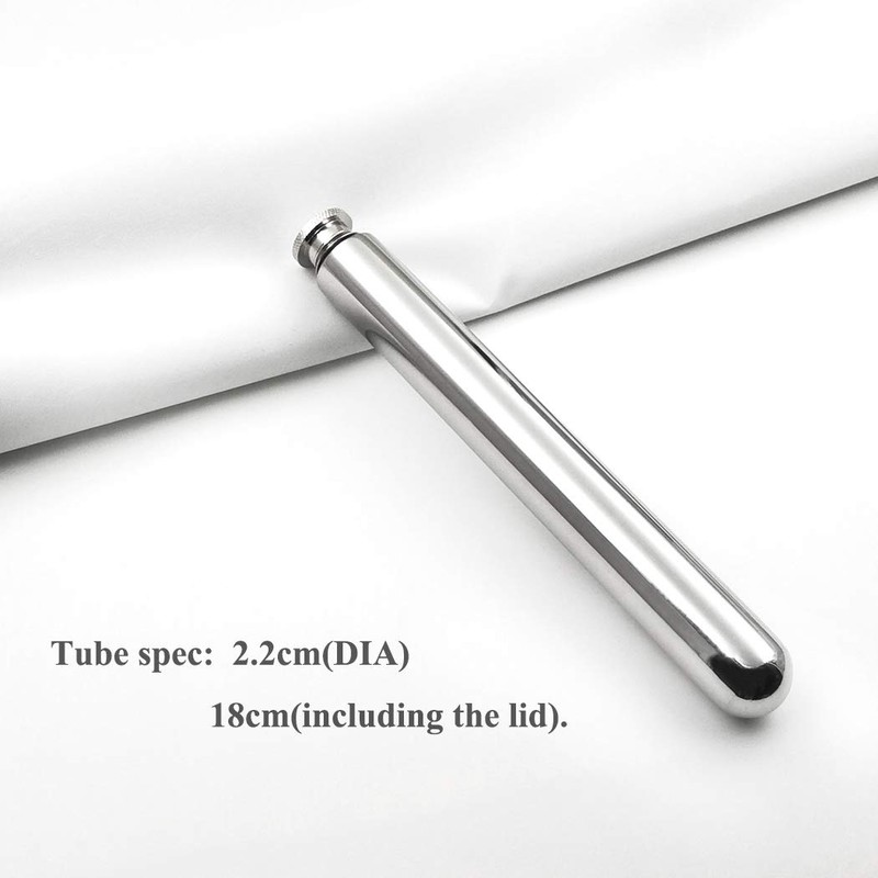 Lightweight Outdoor Flask Tube 7 Inches (approx~180mm) Length, 2.5oz (approx~73ml)