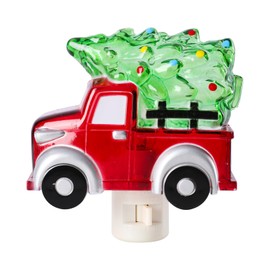 taman Christmas Tree on Truck Night Light, Wall Swivel Plug in Christmas Night Light for Christmas Home Décor