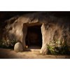 DORCEV Empty Tomb Backdrop 5x3ft Jesus Christ Crucifix Stone Hole