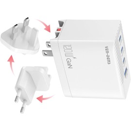 USB C Charger Block 120W GaN³ Fast Charging Station, Exclusive PD 100W for Laptops, Wall Charger Multi-Device Charging Hub for Phones, Tablets & Laptops – UK Plug