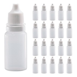 XWYDZ 20 Pcs 10ml Dropper Bottle, 10ml Bottles, Dropper Bottle - Plastic Squeezable Empty Travel Leak-Proof Refillable Liquid Containers with Cap for Essential Oils, DIY, White