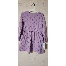 Cat & Jack New Cat & Jack Girls Size  5T Lilac Purple Long Sleeve Dress pockets Soft