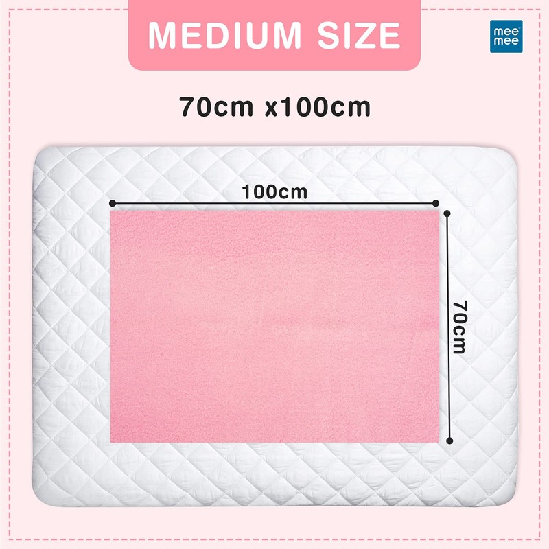 Mee Mee Total Dry and Breathable Mattress Protector Mat (Pink)