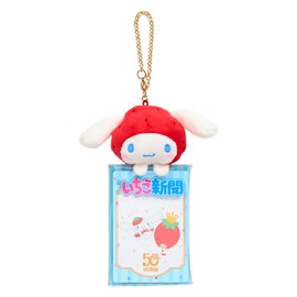 Sanrio 290505 Clear Case with Mascot (Strawberry Newspaper 50th Anniversary), Cinnamon Roll, PVC, Polyester, Steel, Transparent Storage, Small Storage