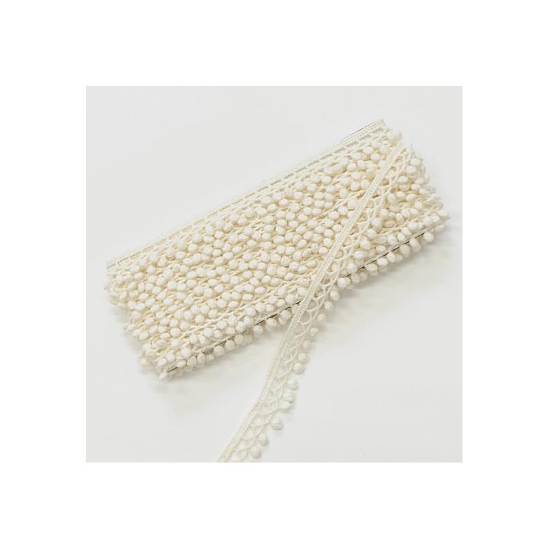 [8080] Pom Pom with chemical lace 5 Yds 4.5 m