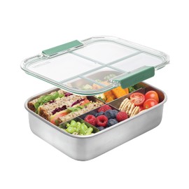 Smash Stainless Steel Bento Lunch Box, 5 Compartments, Sage, 1400ml (40039)