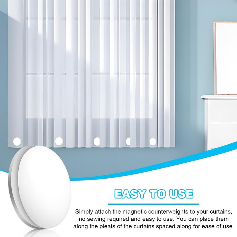 Magnetic Shower Curtain Weights,10PCS Magnetic Curtain Weights,Waterproof Drapery Clips for