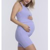 Motherhood Maternity Women's Ribbed Crop Racerback Pregnancy Workout Tank Top,