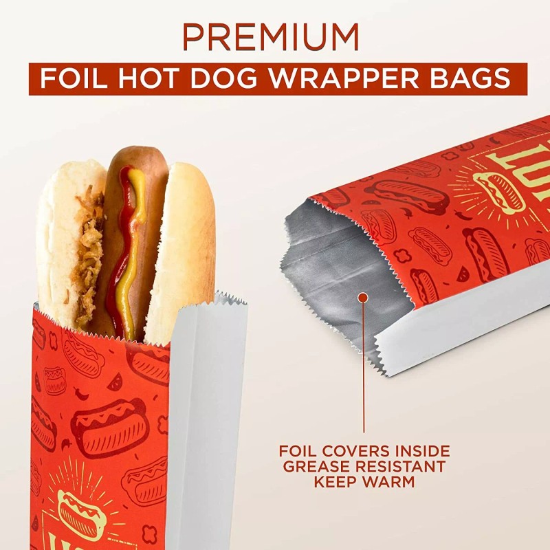 Outside the Box Papers Foil Printed Hot Dog Bags -