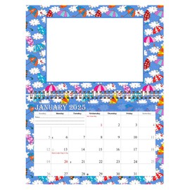 2025 Photo Frame Wall Spiral-bound Calendar (Add Your Own Photos) - 12 Months Desktop/Wall Calendar/Planner - (Edition #014)