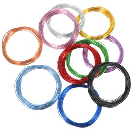 WHAMVOX 10 Rolls 1mm Colored Aluminum Wire Bendable for Jewelry Making Stretchy String