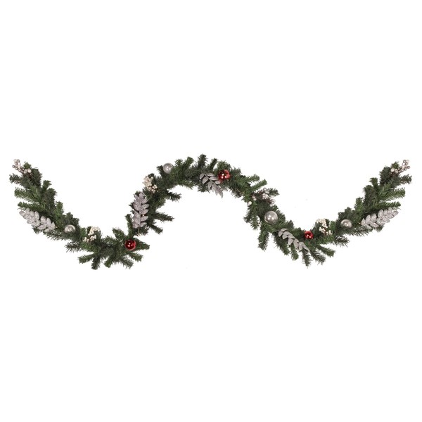 Northlight Pre-Lit Decorated Pine Artificial Christmas Garland Warm White LED