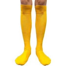 COUVER - Calcetines deportivos de poliéster para fútbol, Amarillo, Small