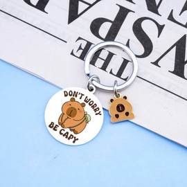 UVIBEW Capybara Keychain Capybara Gifts Capybaras Stuff Cute Capibara Birthday Gifts for Teen Girls Christmas Valentine's Day Gift Capibara Charm