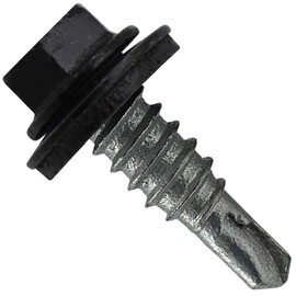 #14 x 7/8" Metal to Metal Type #1 Black 5/16" Hex Head -Drill Point - Stitch Tek - Metal to Metal Roofing Screws. 9/16" EPDM Washer