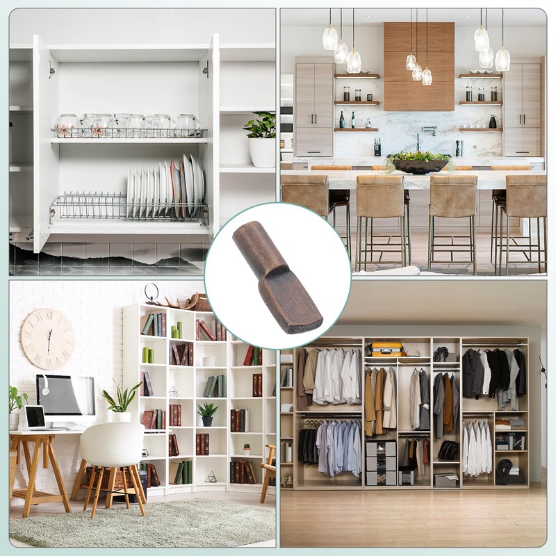 sourcing map 20Pcs Shelf Support Pegs, 5mm Spoon Shape Shelf