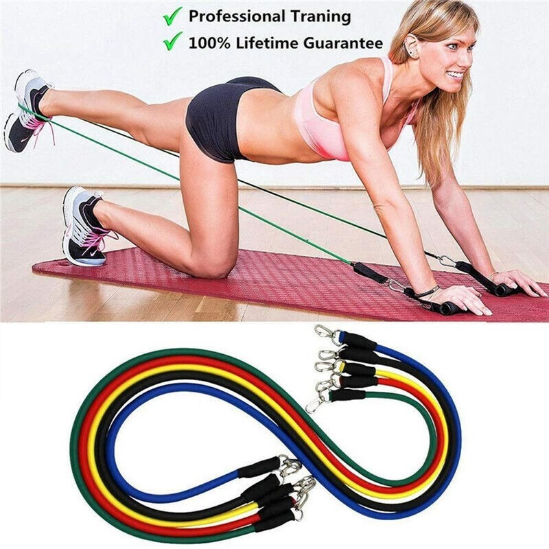 Exercise Resistance Bands Set with Handles, Ankle Straps, Door Anchor