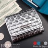 Broule Men's Bifold Wallet, Genuine Italian Leather, Metallax Mesh, Compact,