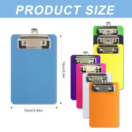 8 Pack Mini Clipboard, Multicolor 4 x 6 Inch Small Clip Boards for Notepads, Small Clipboards Nursing Clipboard Pocket Clipboard Pocket Clip for Notepads Receipt Pocket Lists