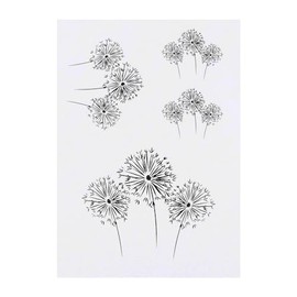 4 x 'Dandelion Clocks' Temporary Tattoos - Water Resistant, Skin-Safe, Non-Toxic Transfers, Mixed Sizes (TO00074076)