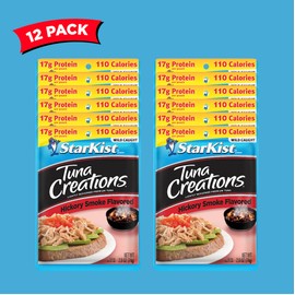 StarKist Tuna Creations Hickory Smoked Pouch (2.6 oz - 12 Pack) Wild Caught, High Protein Shelf Stable Seafood, Gluten Free, Soy Free, No Draining, Ready to Eat for Salads and Sandwiches