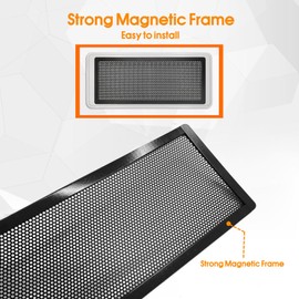 Floor Register Vent Cover, 4"x10" Magnetic Air Vent Screen Mesh Covers for Home Floor/Wall/Ceiling Registers Air Vent Filters, Black (4 Packs)