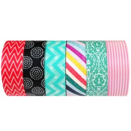 Wrapables Japanese Washi Masking Tape Collection, Premium Value Pack VPK4