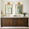 Vaziden Bathroom Light Fixtures, Gold Wall Sconce in Threaded Glass