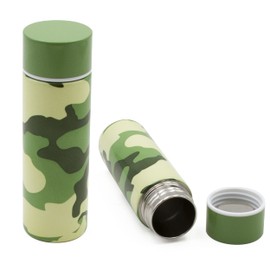 CASEMATIX CM Stainless Steel Pocket Spittoon 5-Ounce Travel Spit Cup - Portable Dip Spit Bottle with Camo Design, Spitoon for Car Wide Mouth Reusable Spit Cups for Chew