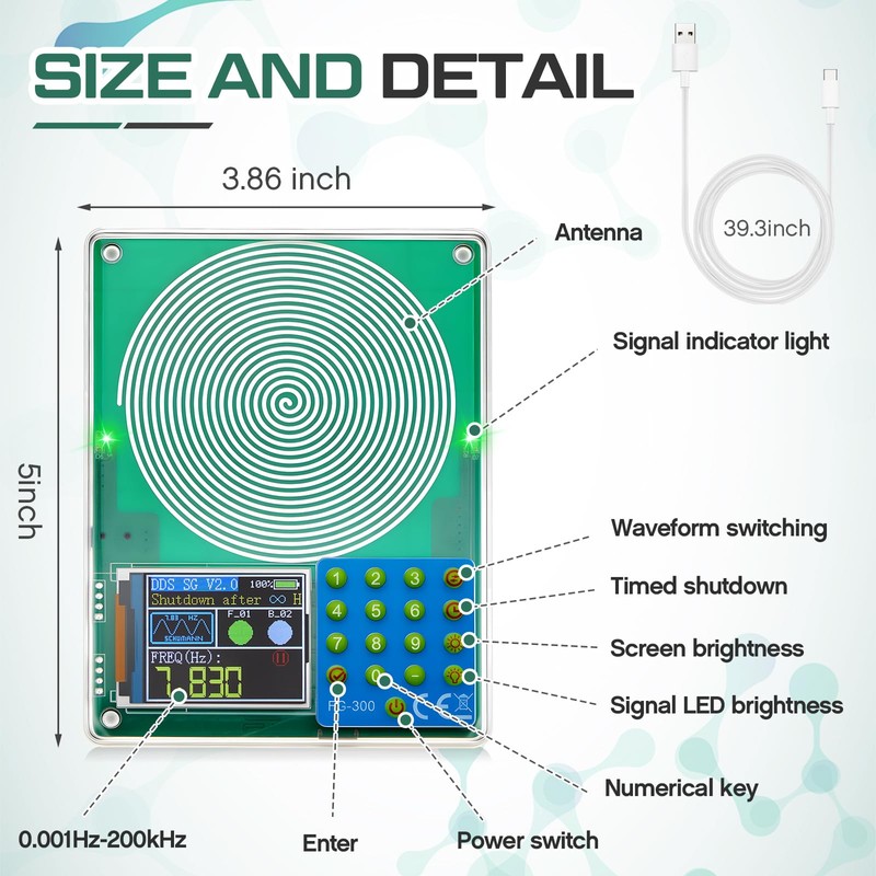 Relaxweex 0.01 to 200000Hz Adjustable Schumann Resonance Generator Ultra Low