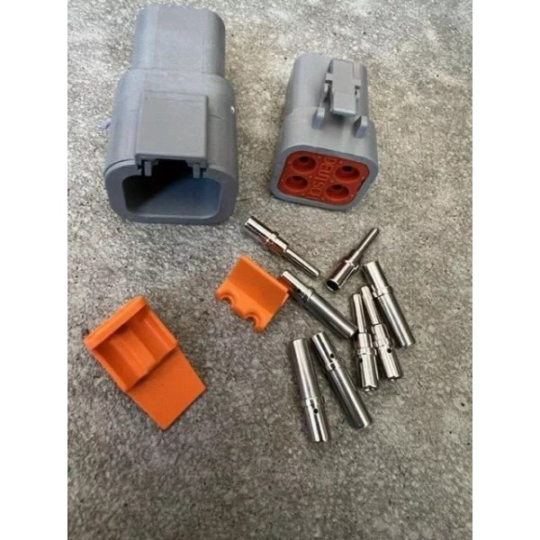 Deutsch DTP 4-Pin Connector Kit 12 AWG solid Chrome Contacts