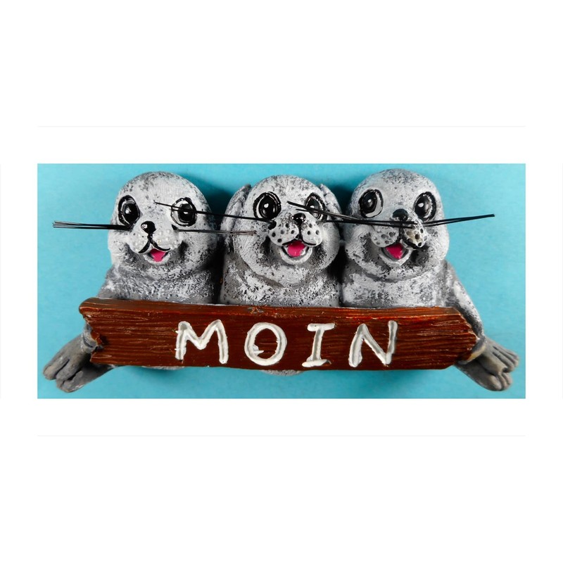 Souvenir Magnet Moin Seal Seal Seal 9.5 x 4.5 x