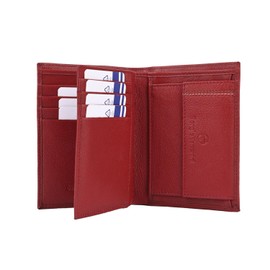 Sergio Tacchini Men's Genuine Leather Vertical Wallet Slim Wallet with Card Slots