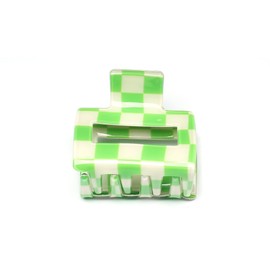 QinGoo Small Green Chessboard Hair Clip Hair Accessories Hair Clip Fine Medium Thick Short Medium Hair 1 Piece (5.2 cm x 5 cm, Green)