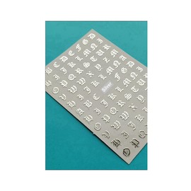 Generic Art Latin English Alphabet Letters Numbers 3D Nail Sticker Xf3262 Silver Nail Wraps Stickers Manicure Supplies for Women Nails Full Long Lasting Easy Apply and Remove