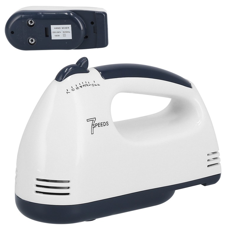 Hand Mixer Portable 7 Gears Lightweight White Stainless Steel Electric