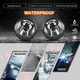 Nixon Offroad Fog Light for 2011-2015 Rogue SL/SV/S 2014 2015 Rogue Select Infiniti EX FX QX G M H8 12V 35W Bulbs Fog Lamp Replacement Glass Clear Lens