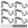 AYSUM Curtain Pole Brackets, 6Pcs Adjustable Curtain Rod Brackets for