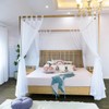 Linentalks Sheer Canopy Bed Curtains for King, Queen, Full and