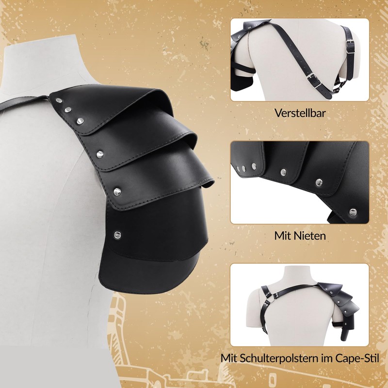 harayaa Gothic Steampunk Shoulder Armour Shrug Belt Single Shoulder Armour