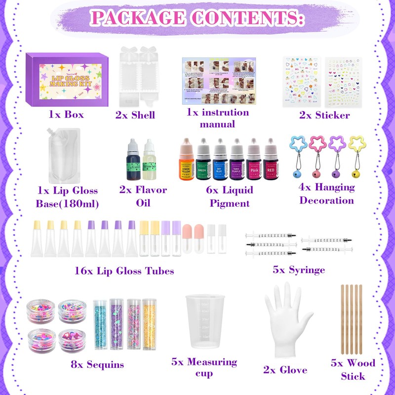 Dewiitine Lip Gloss Making Kit, DIY Lip Gloss Base to