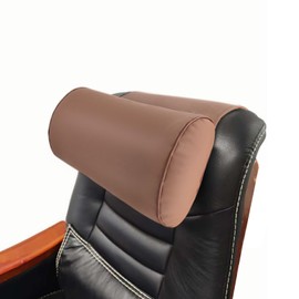 YOUFI Leather Recliner Headrest Pillow with Self-Stabilizing Weighted Base, Adjustable Filling for Head & Neck Support, Soft Neck Pillow for Recliner, Couch, Sofa, Chairs (Brown)