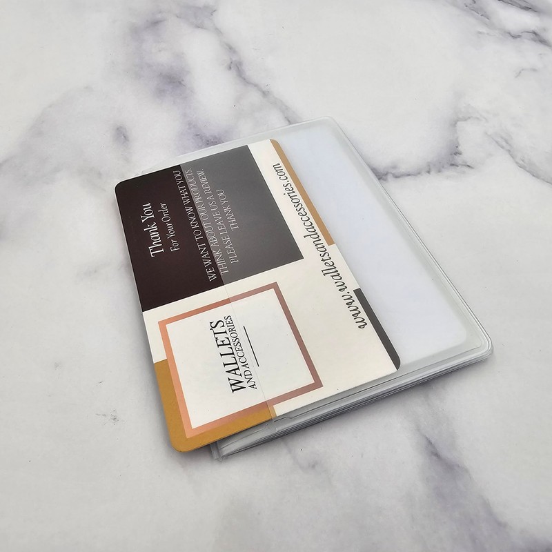 Pack of 2 Wallet Inserts Clear Plastic Vinyl Picture and