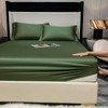 Geuz Bamboo Fitted Sheet 160 x 200 cm Green Olive