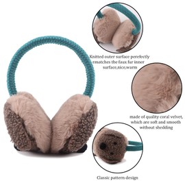 Pesaat Winter EarMuffs for Kids Outdoor Girls Knitted Ear Cover Plush Toddler Boys Ear Warmer 3-8 Years (Dog)