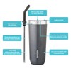 Smash Smoothie and Coffee Tumbler with Straw and lid,Grey, 650